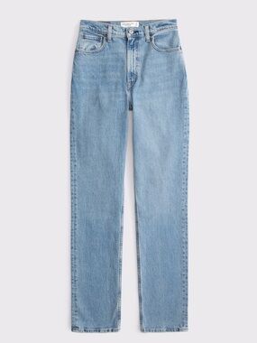 Abercrombie Curve Love Ultra High Rise 90s Straight Jeans - Medium Wash